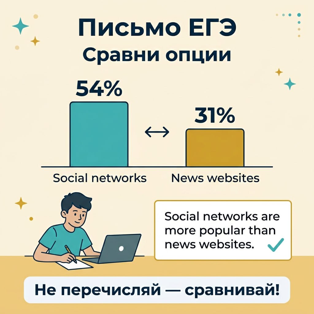 как сравнивать опции - сочинение ЕГЭ английский язык
